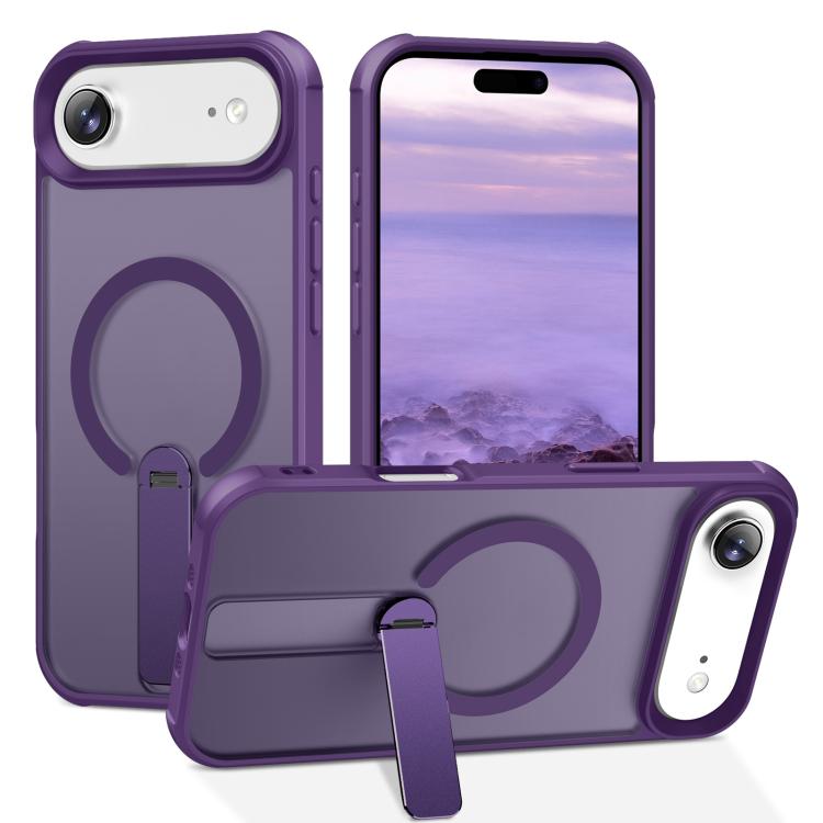 For iPhone Air Fulcrum Standing Bracket MagSafe Phone Case(Purple)