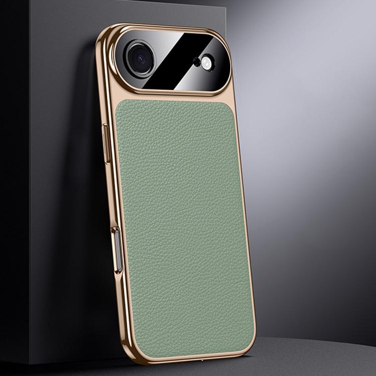 For iPhone Air Genuine Leather PC Phone Case(Green)