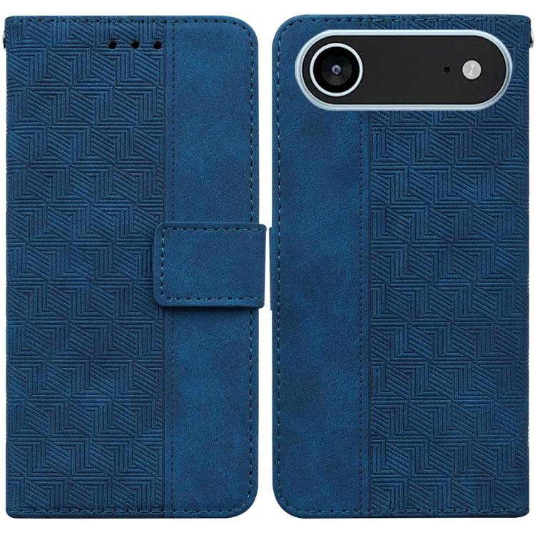 For iPhone Air Geometric Embossed Leather Phone Case(Blue)