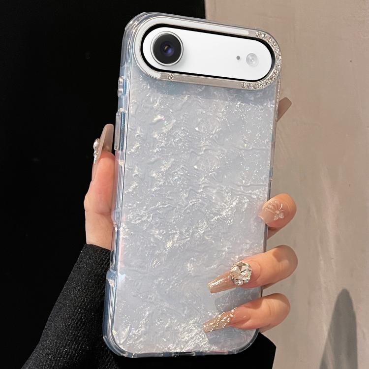 For iPhone Air Gilded Colorful Shell Patterned TPU+IMD Phone Case(Light Blue)