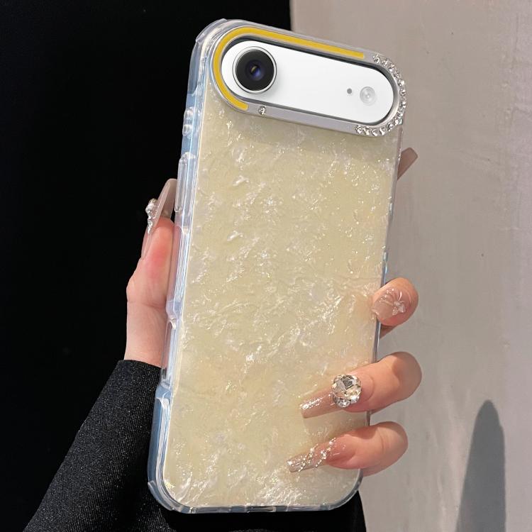 For iPhone Air Gilded Colorful Shell Patterned TPU+IMD Phone Case(Yellow)
