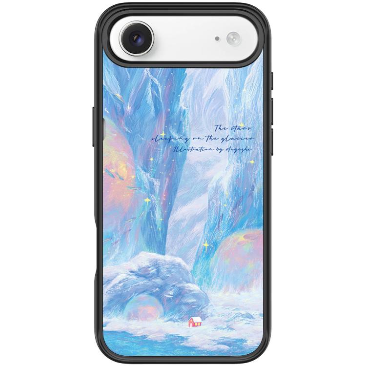 For iPhone Air Glacier Red House Pattern Magnetic Phone Case(Black)