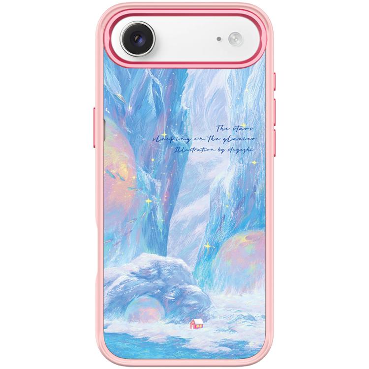 For iPhone Air Glacier Red House Pattern Magnetic Phone Case(Pink)