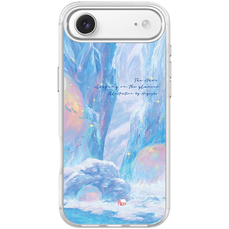 For iPhone Air Glacier Red House Pattern Magnetic Phone Case(Transparent White)