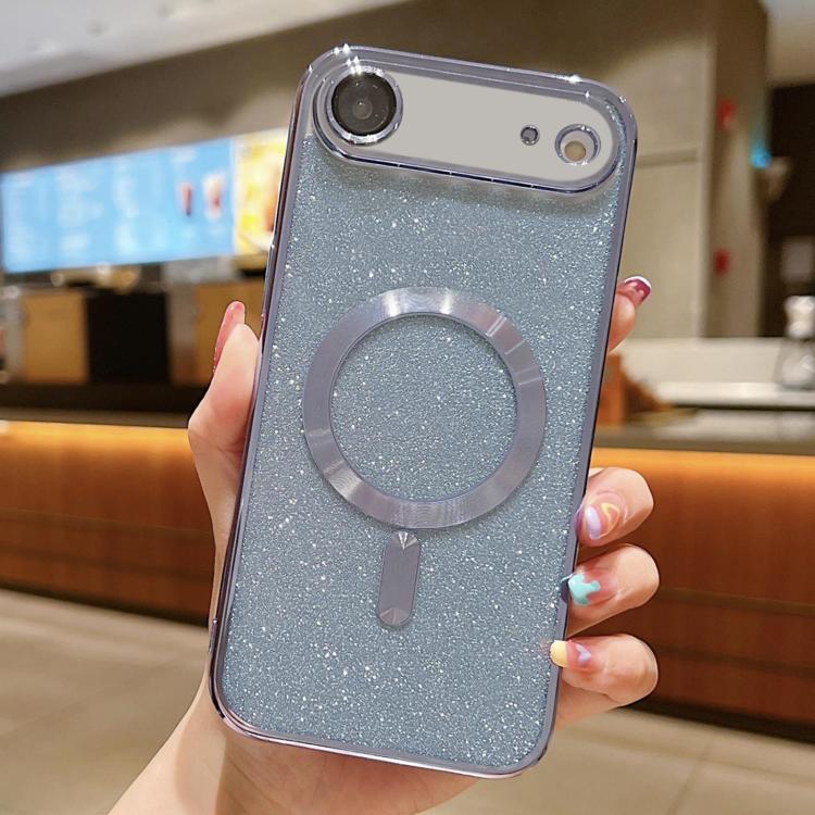 For iPhone Air Glitter Electroplating MagSafe TPU Phone Case(Blue)