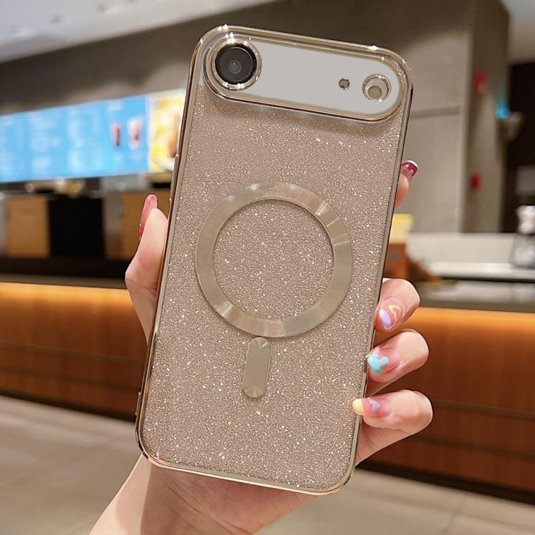 For iPhone Air Glitter Electroplating MagSafe TPU Phone Case(Gold)