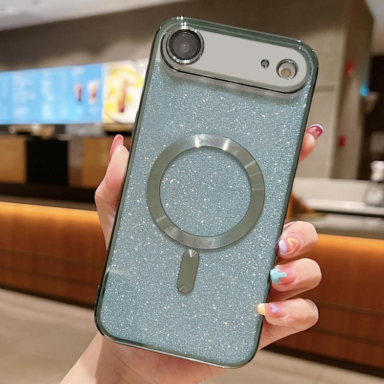 For iPhone Air Glitter Electroplating MagSafe TPU Phone Case(Green)