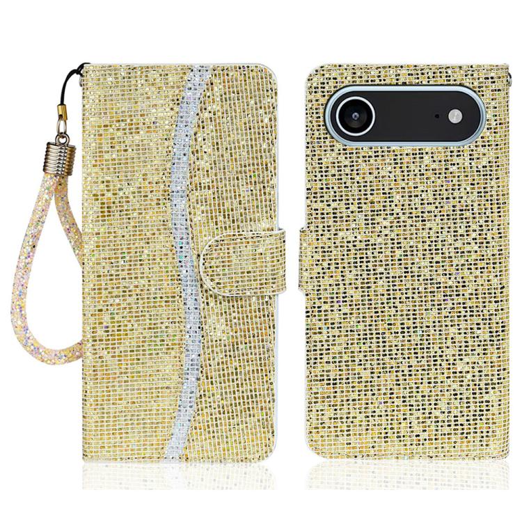 For iPhone Air Glitter Powder Filp Leather Phone Case(Gold)