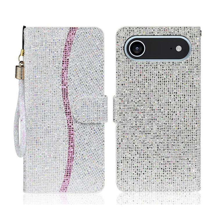 For iPhone Air Glitter Powder Filp Leather Phone Case(Silver)