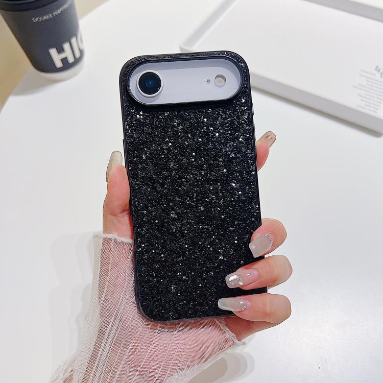 For iPhone Air Glitter Powder Shockproof TPU Phone Case(Black)
