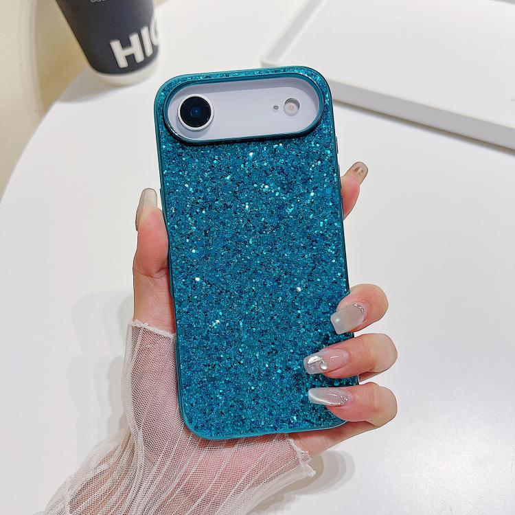 For iPhone Air Glitter Powder Shockproof TPU Phone Case(Blue)