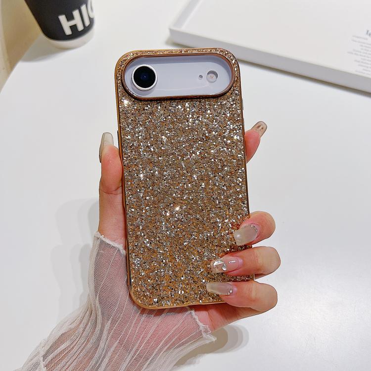 For iPhone Air Glitter Powder Shockproof TPU Phone Case(Desert Gold)
