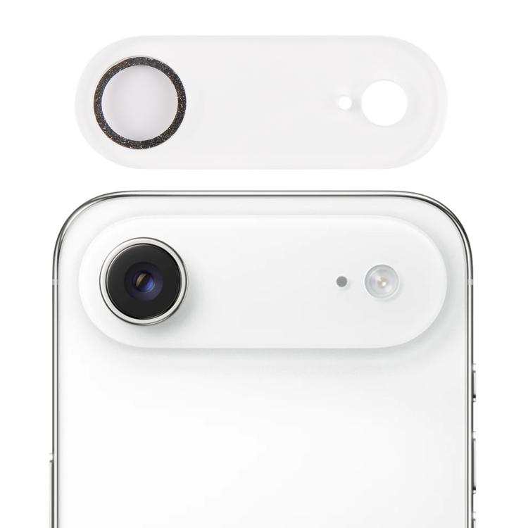 For iPhone Air Glitter Ring Tempered Glass Camera Lens Film(Black)
