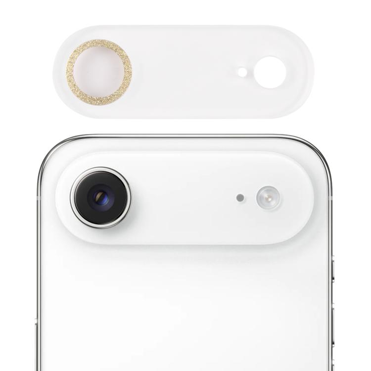 For iPhone Air Glitter Ring Tempered Glass Camera Lens Film(Gold)