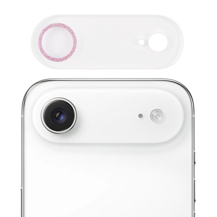 For iPhone Air Glitter Ring Tempered Glass Camera Lens Film(Pink)