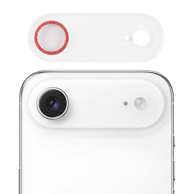 For iPhone Air Glitter Ring Tempered Glass Camera Lens Film(Red)