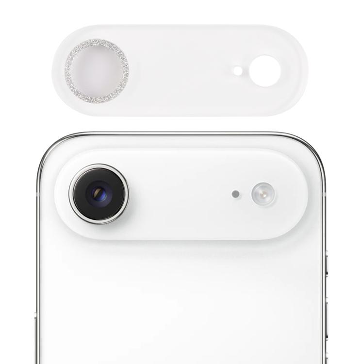 For iPhone Air Glitter Ring Tempered Glass Camera Lens Film(Silver)