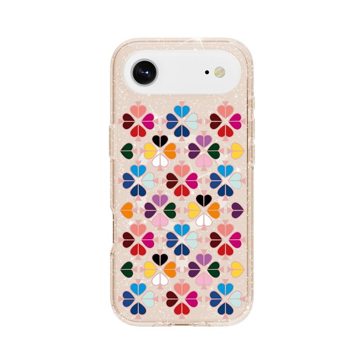 For iPhone Air Glittering Crystal Red Heart Pattern Magnetic Phone Case(Gold)