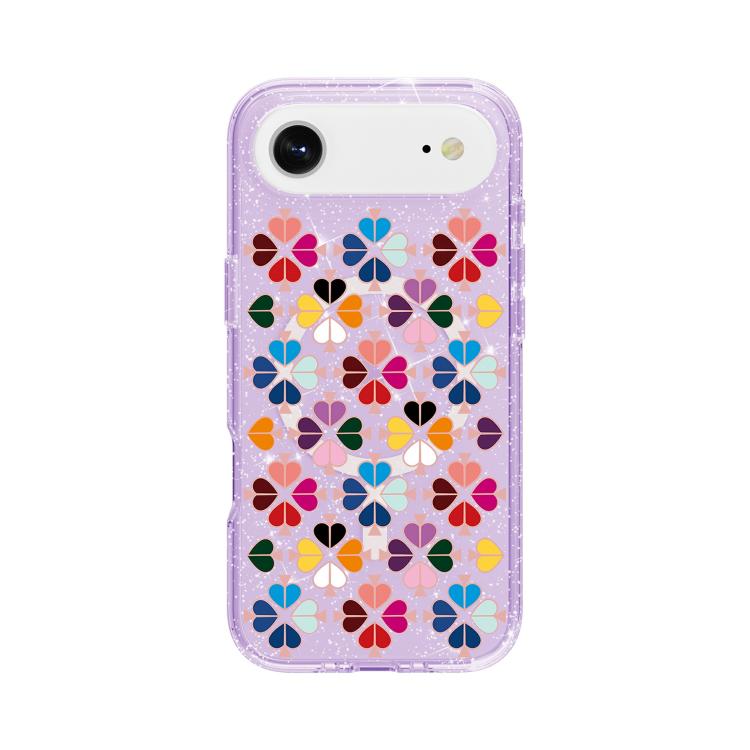 For iPhone Air Glittering Crystal Red Heart Pattern Magnetic Phone Case(Purple)