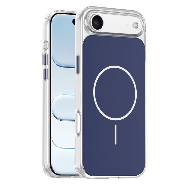 For iPhone Air Gold-Orange Original Color MagSafe Shockproof Phone Case(Transparent Blue)