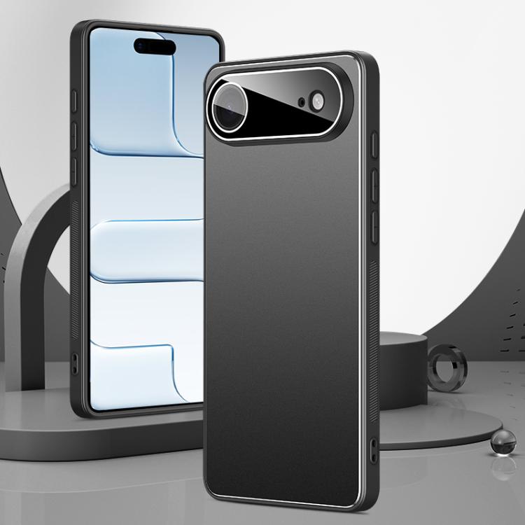 For iPhone Air Golden Shield Metal Frosted Lens Film Phone Case(Black)