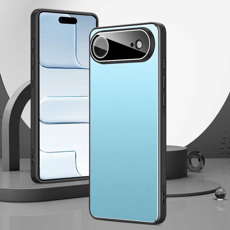 For iPhone Air Golden Shield Metal Frosted Lens Film Phone Case(Blue)