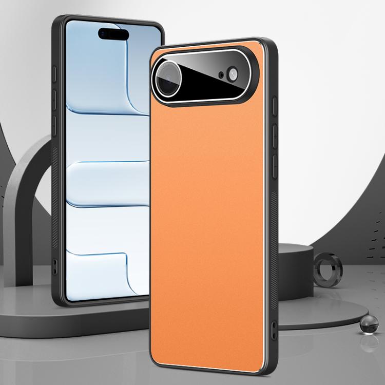 For iPhone Air Golden Shield Metal Frosted Lens Film Phone Case(Orange)