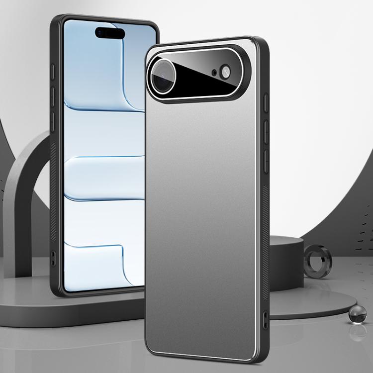 For iPhone Air Golden Shield Metal Frosted Lens Film Phone Case(Silver Grey)
