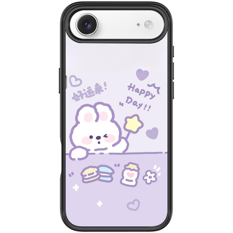 For iPhone Air Good Luck Star Rabbit Pattern Magnetic Phone Case(Black)
