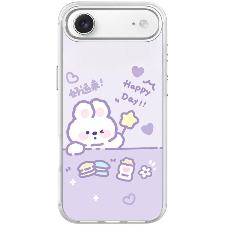 For iPhone Air Good Luck Star Rabbit Pattern Magnetic Phone Case(Transparent White)
