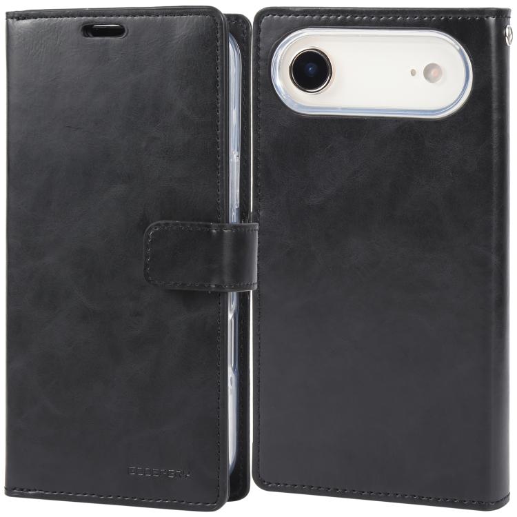 For iPhone Air GOOSPERY MANSOOR DIARY 9 Card Slots Leather Phone Case(Black)