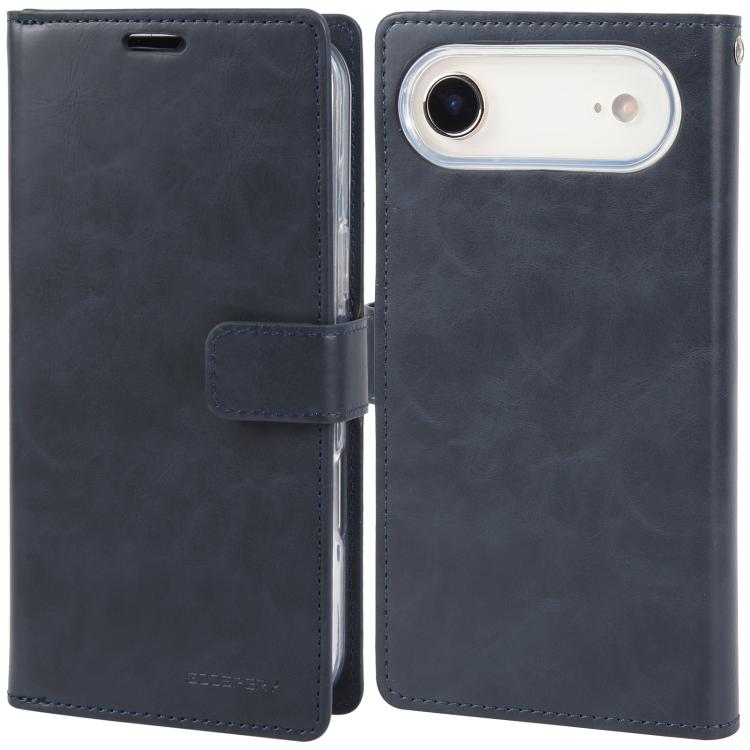 For iPhone Air GOOSPERY MANSOOR DIARY 9 Card Slots Leather Phone Case(Dark Blue)