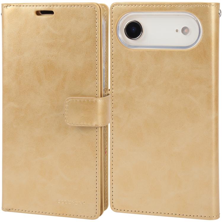For iPhone Air GOOSPERY MANSOOR DIARY 9 Card Slots Leather Phone Case(Gold)