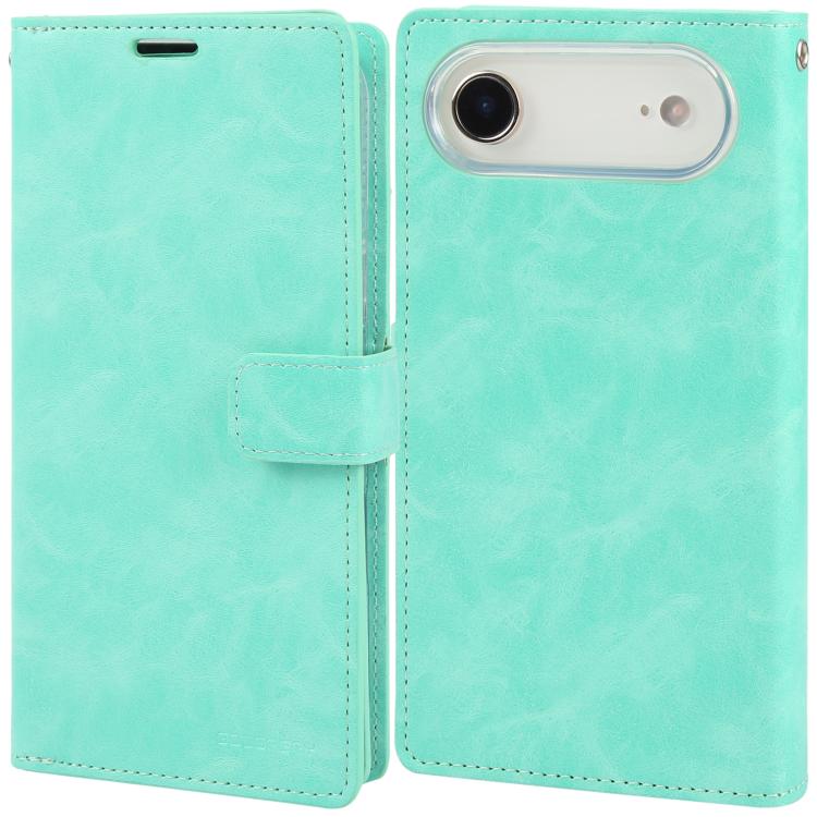 For iPhone Air GOOSPERY MANSOOR DIARY 9 Card Slots Leather Phone Case(Mint Green)