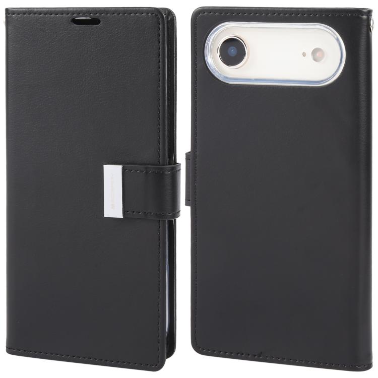 For iPhone Air GOOSPERY RICH DIARY Crazy Horse Texture Leather Phone Case(Black)
