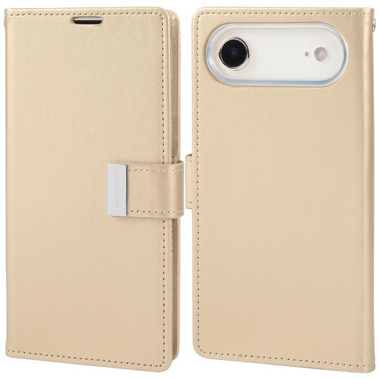 For iPhone Air GOOSPERY RICH DIARY Crazy Horse Texture Leather Phone Case(Gold)