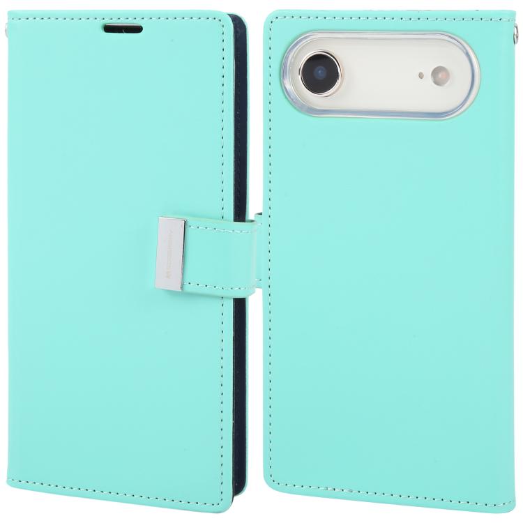 For iPhone Air GOOSPERY RICH DIARY Crazy Horse Texture Leather Phone Case(Mint Green)