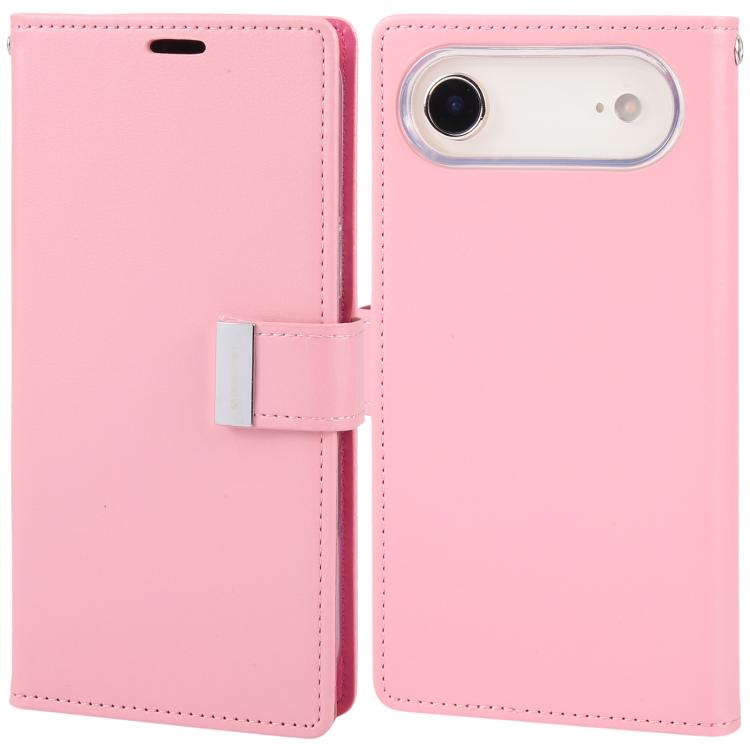 For iPhone Air GOOSPERY RICH DIARY Crazy Horse Texture Leather Phone Case(Pink)
