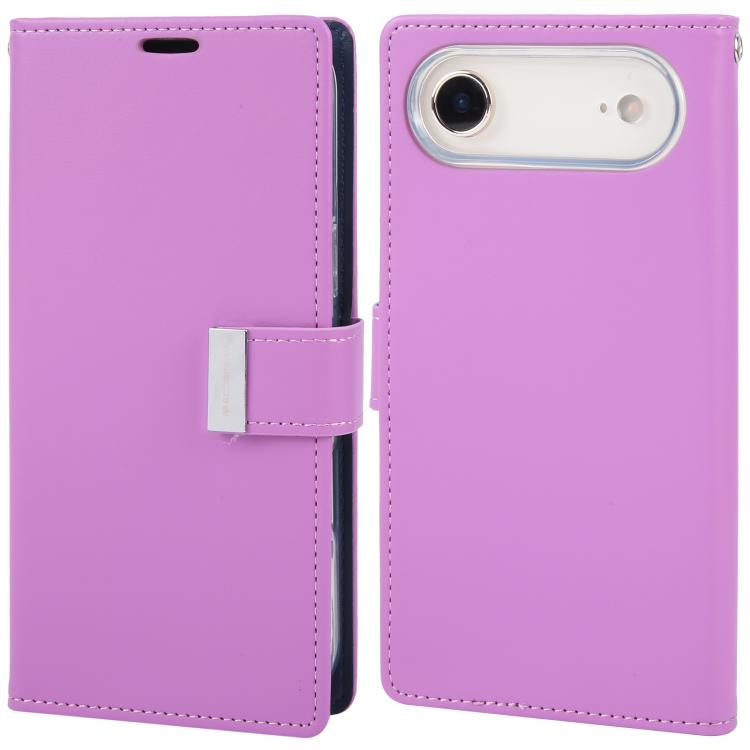 For iPhone Air GOOSPERY RICH DIARY Crazy Horse Texture Leather Phone Case(Purple)
