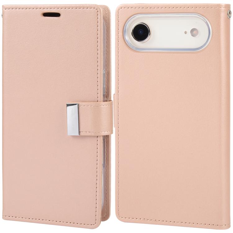 For iPhone Air GOOSPERY RICH DIARY Crazy Horse Texture Leather Phone Case(Rose Gold)