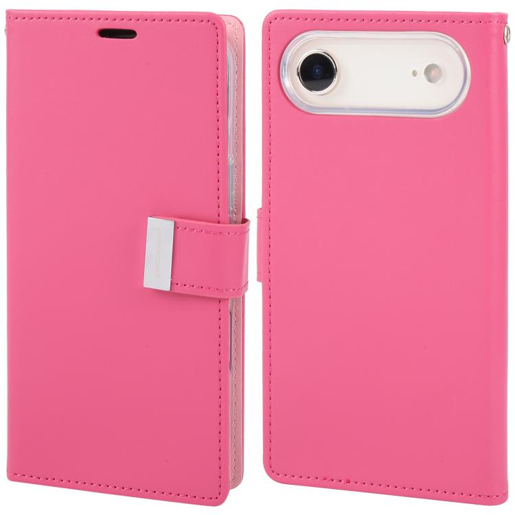 For iPhone Air GOOSPERY RICH DIARY Crazy Horse Texture Leather Phone Case(Rose Red)