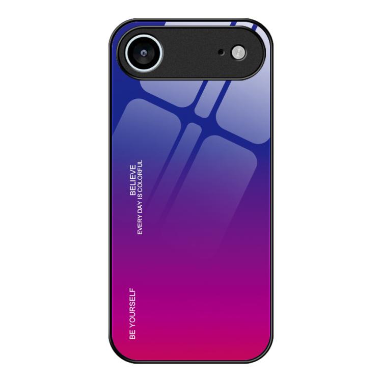 For iPhone Air Gradient Color Glass Phone Case(Purple Red)
