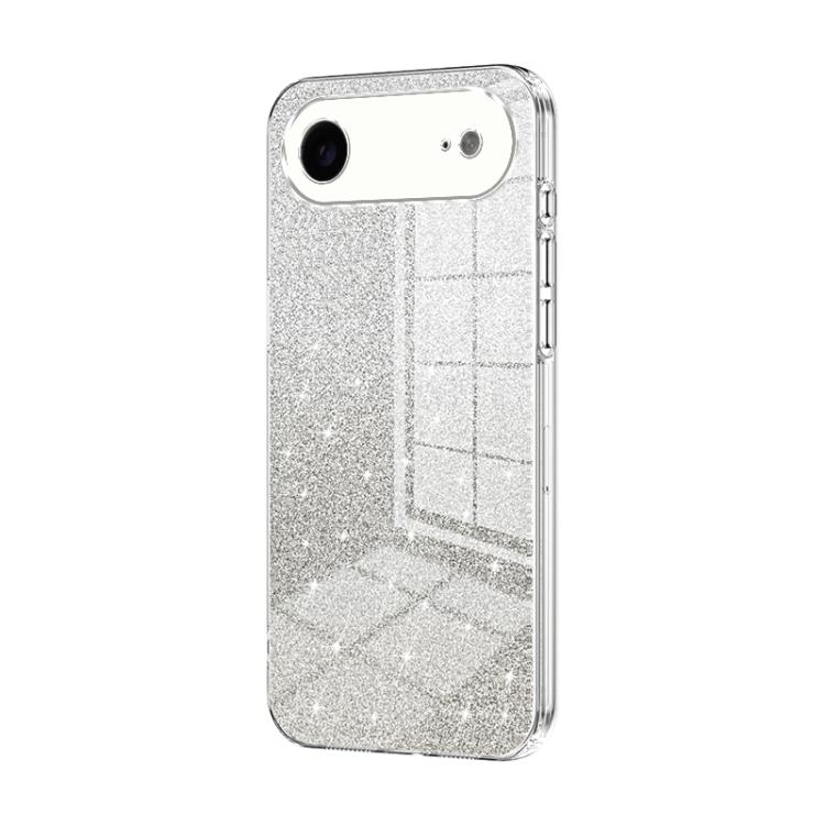 For iPhone Air Gradient Glitter Powder Electroplated Phone Case(Transparent)