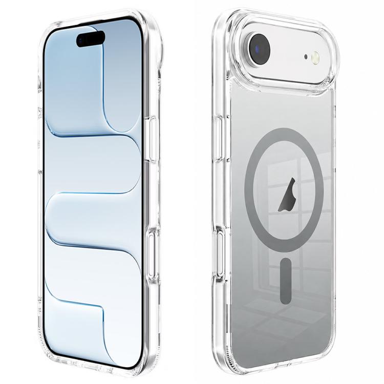 For iPhone Air Gradient Transparent PC MagSafe Phone Case(Gradient Gray)