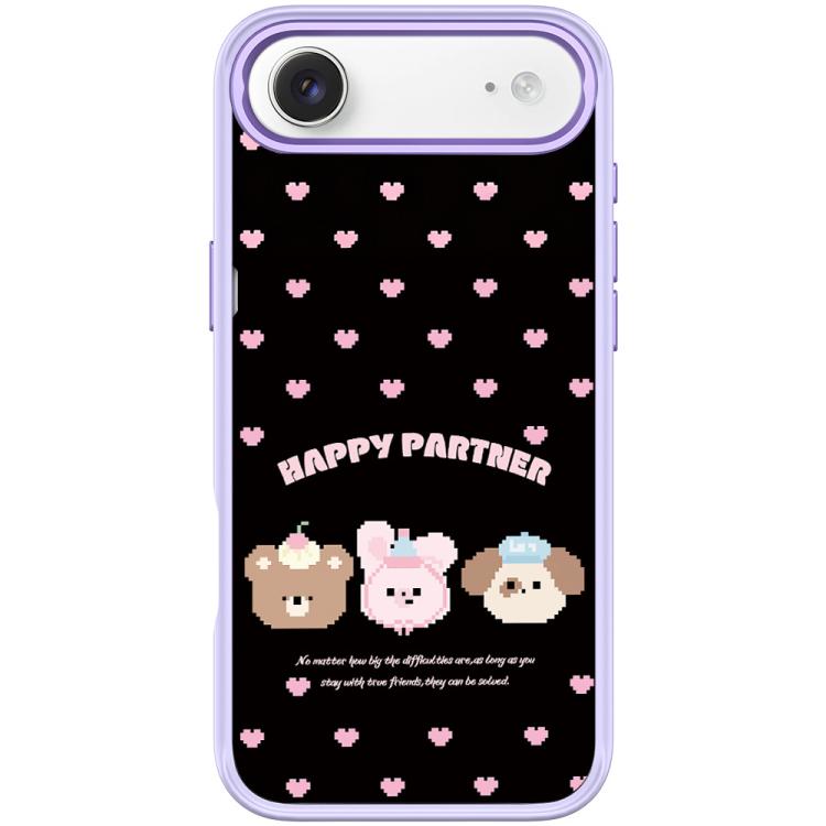 For iPhone Air Happy Partner Pattern Magnetic Phone Case(Light Purple)