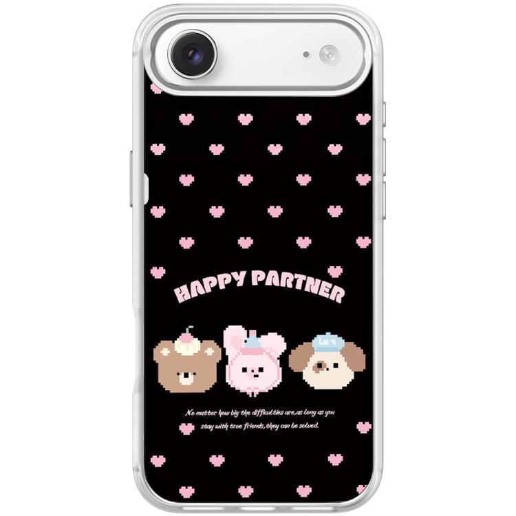 For iPhone Air Happy Partner Pattern Magnetic Phone Case(Transparent White)
