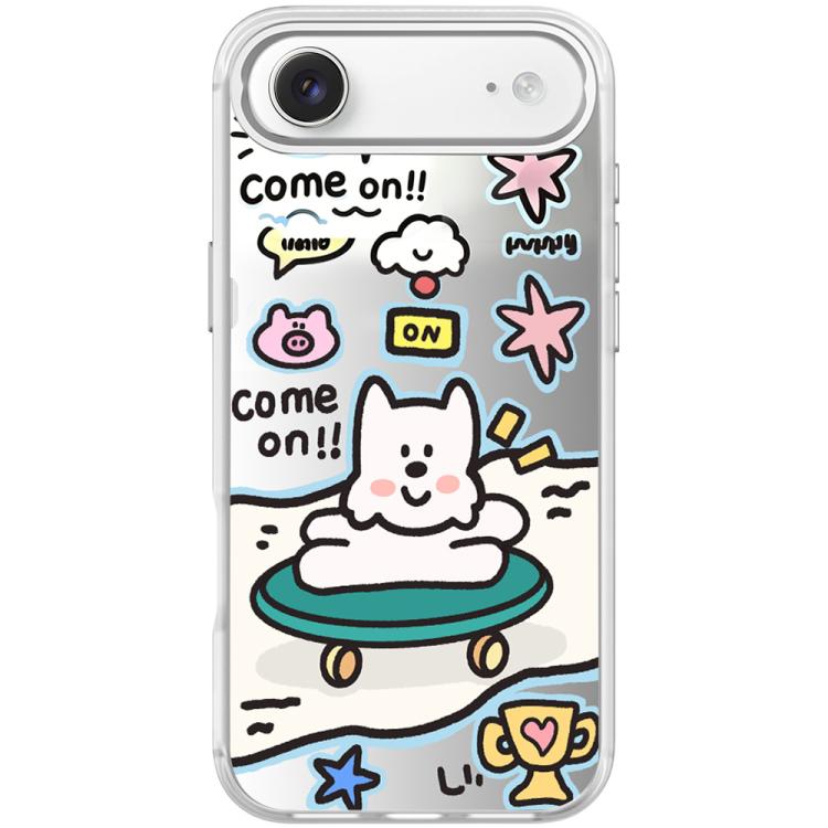 For iPhone Air Happy Weekend Pattern Magnetic Phone Case(Transparent White)