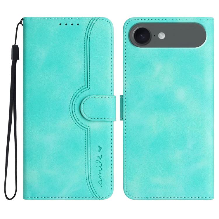 For iPhone Air Heart Pattern Skin Feel Leather Phone Case(Light Blue)