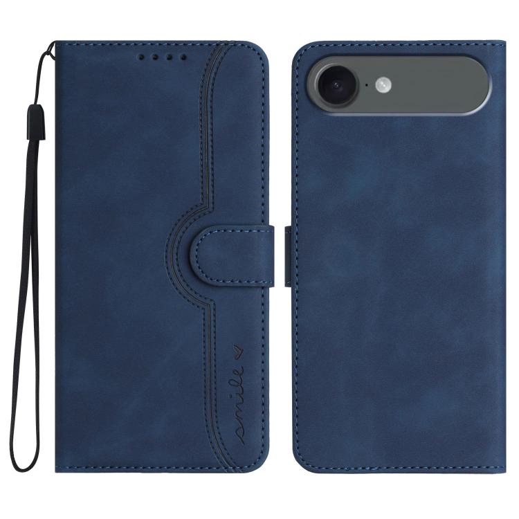 For iPhone Air Heart Pattern Skin Feel Leather Phone Case(Royal Blue)