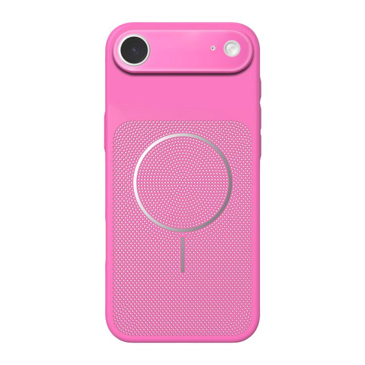 For iPhone Air Heat Dissipation Breathable Mesh Magnetic PC Phone Case(Rose Red)